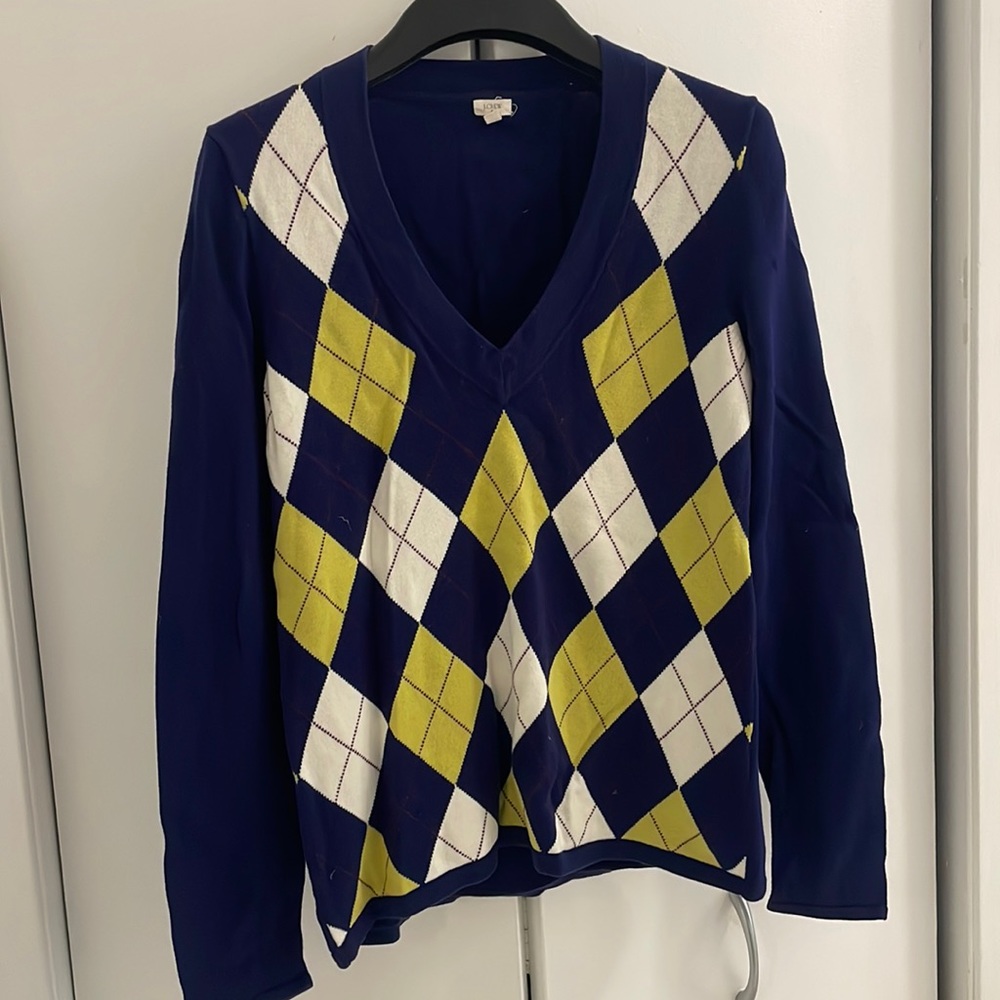 J.Crew v-neck Argyle sweater - Small